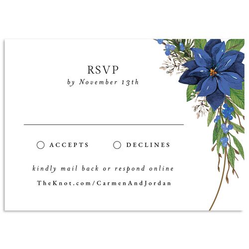 Christmas Poinsettia Wedding Response Cards Sapphire Signature Standard