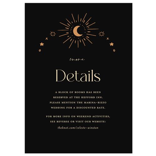 Celestial Galaxy Wedding Event Detail Cards Midnight Signature Standard