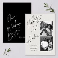 Signed Save The Date Cards Licorice Signature smooth Blank No Standard