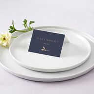 Gilded Sprigs Foil Place Cards Gold Moody Blue Signature