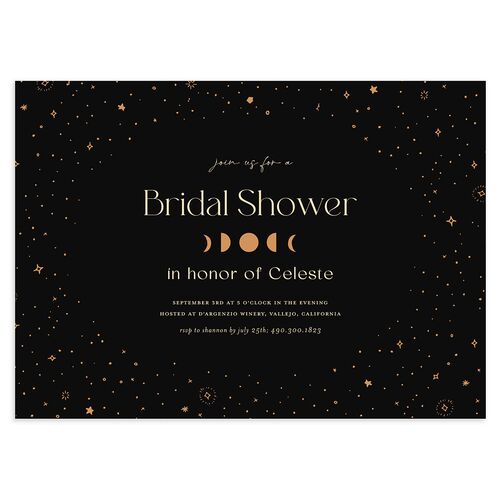 Celestial Galaxy Bridal Shower Invitations Midnight Signature Blank Standard