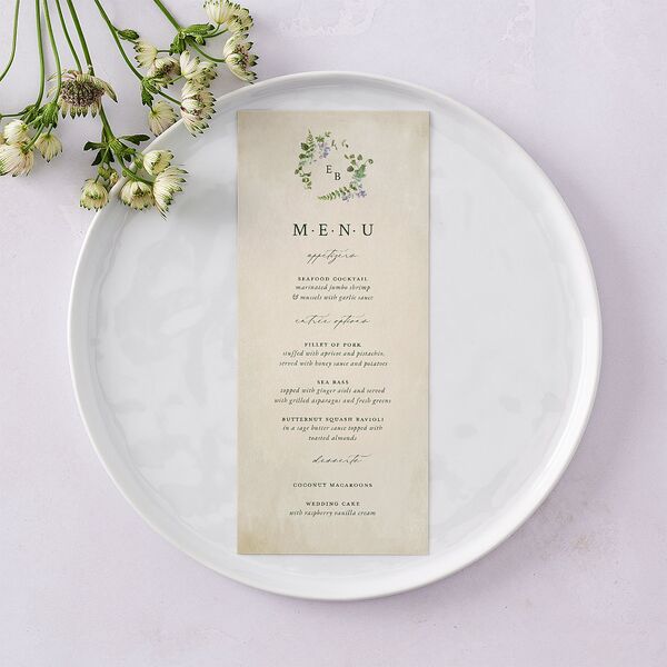 Mushroom Garden Fairytale Menus Dark Green Signature