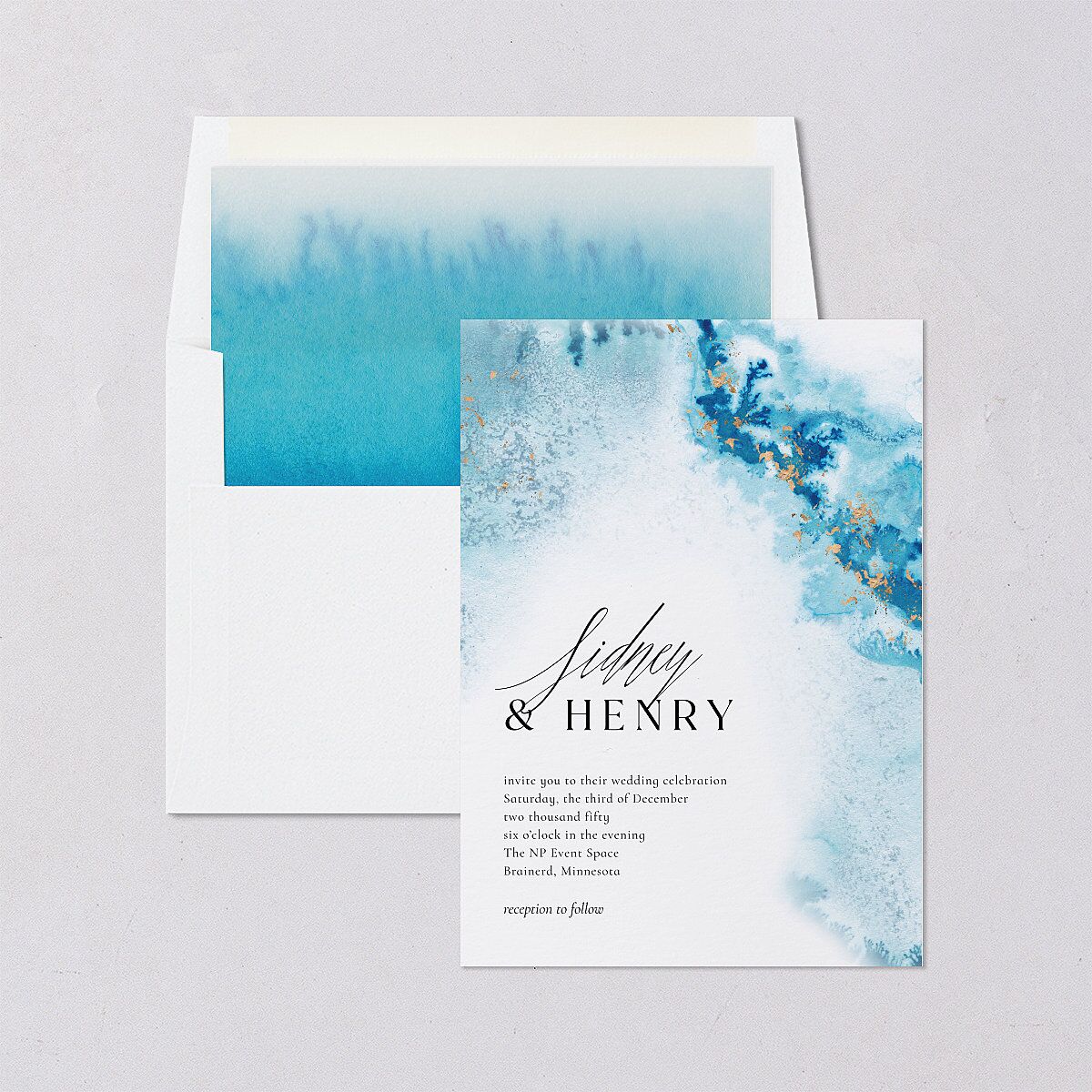 Painted Ethereal Standard Envelope Liners Aquamarine Standard