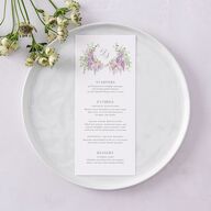 Formal Wisteria Garden Crest Menus by Bridgerton Purple Haze Signature