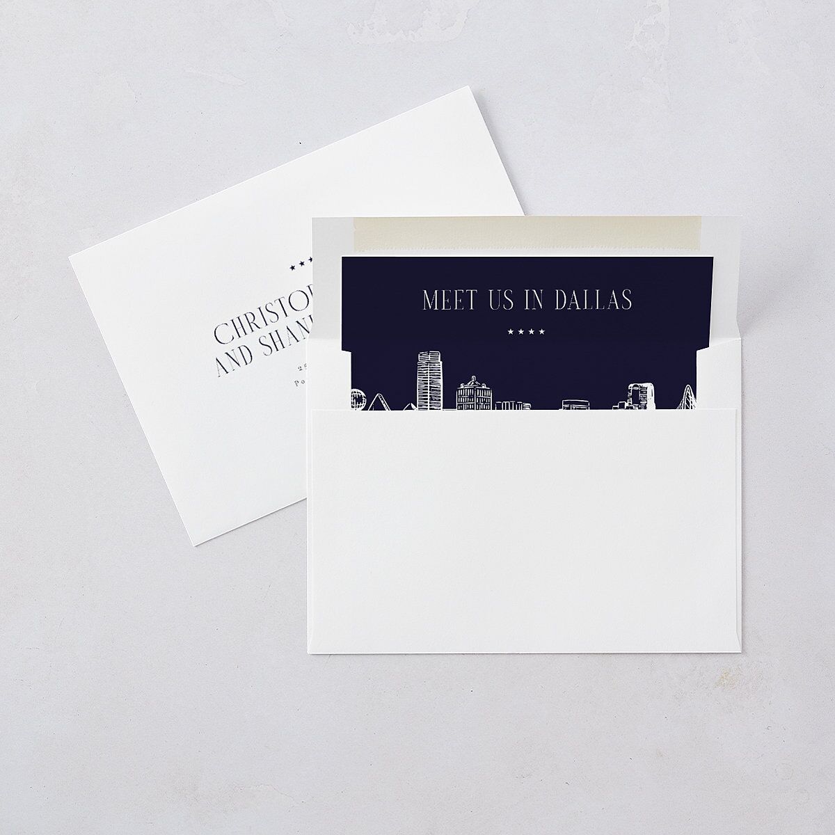 Dallas Skyline Wedding Invitations Royal Blue Signature Blank No Standard