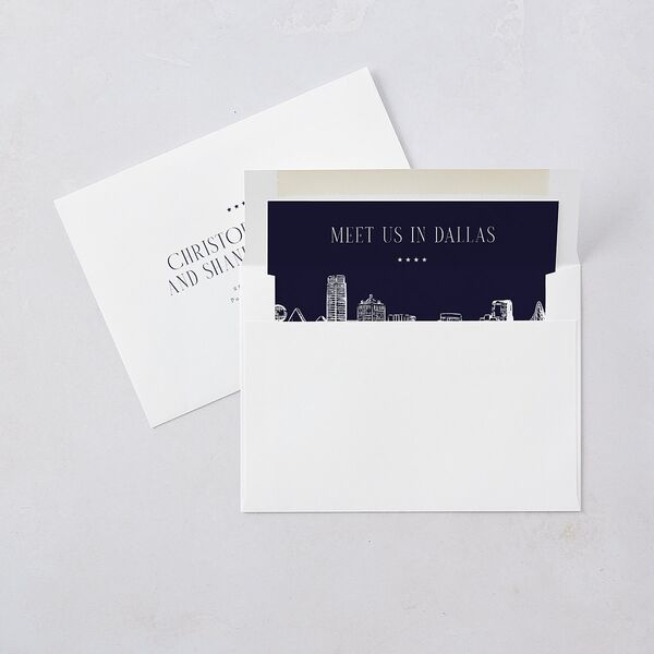 Dallas Skyline Wedding Invitations Royal Blue Signature Blank No Standard