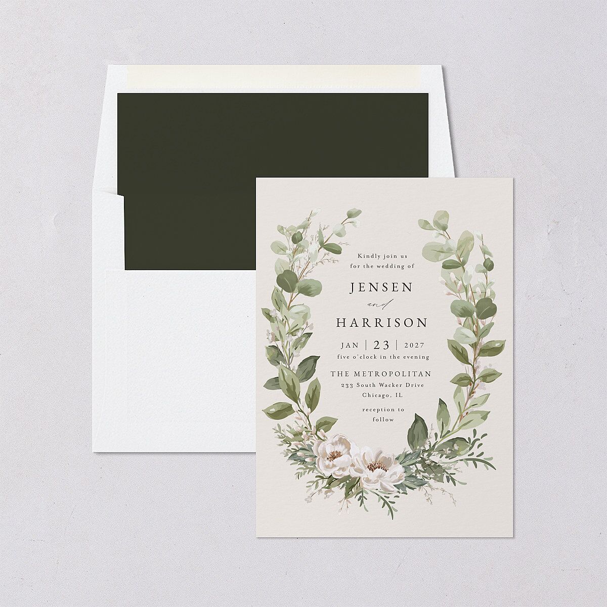 Greenery Laurel Standard Envelope Liners Champagne Standard