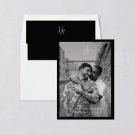 Refined Monogram Save the Date Cards Midnight Signature smooth Blank No Standard