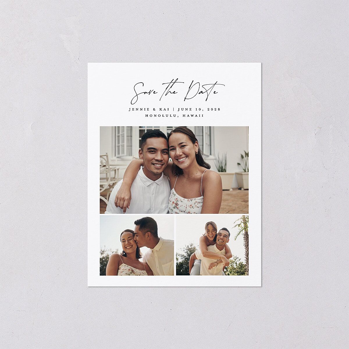 Simple Pampas Save the Date Petite Cards Pure White Signature smooth Blank No