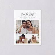 Simple Pampas Save the Date Petite Cards Pure White Signature smooth Blank No