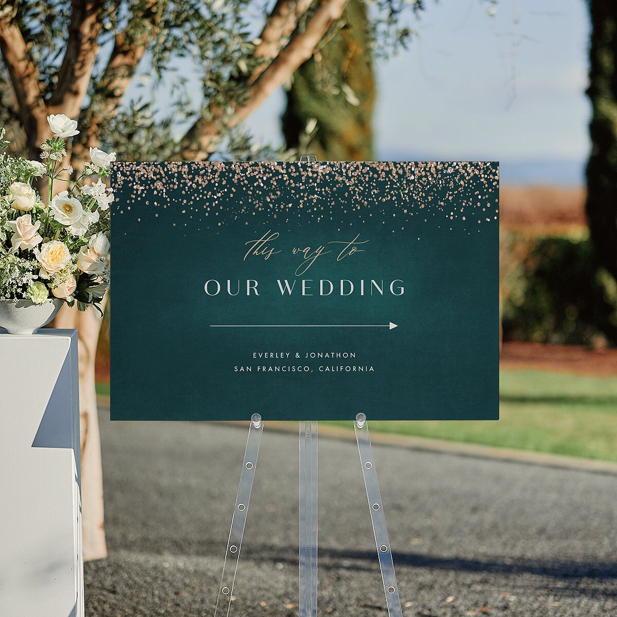 Spring Romance Sign Sparkling Romance Standard Direction Sign Large | The Knot