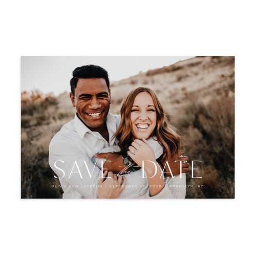 Just Us Save The Date Postcards Regency Blue