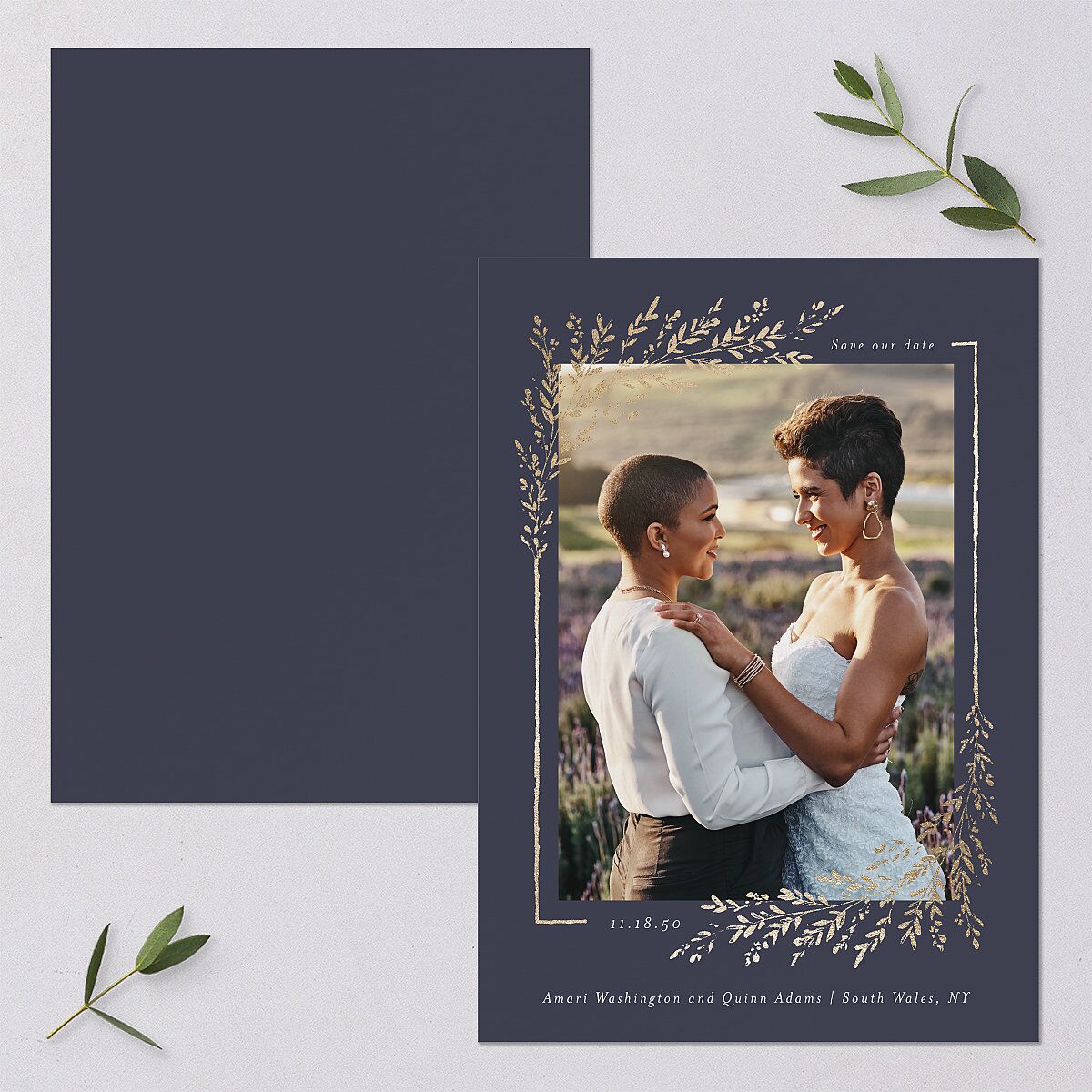 Exquisite Branches Save The Date Cards — view 1