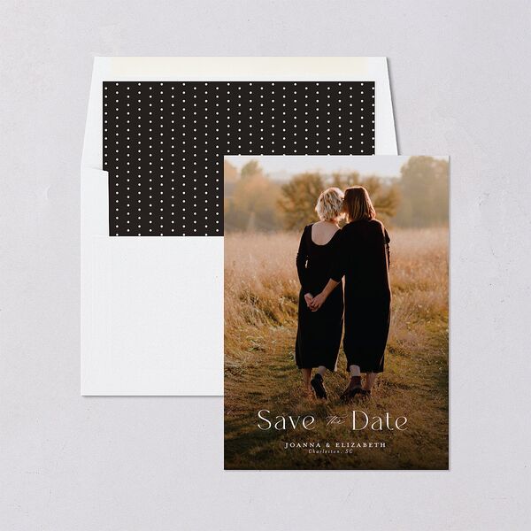 Refined Save The Date Cards Pure White Signature smooth Blank No