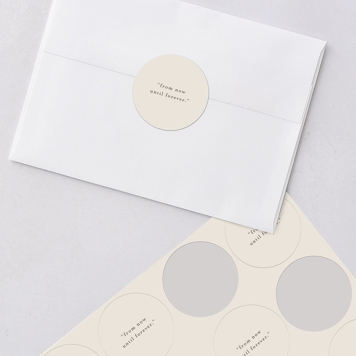 Soft Pampas Botanical Engagement Party Stickers Sepia Circle