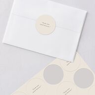 Soft Pampas Botanical Engagement Party Stickers Sepia Circle