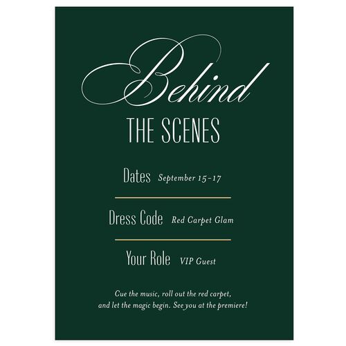 Romantic Movie Poster Wedding Enclosure Cards Dark Emerald Signature Standard