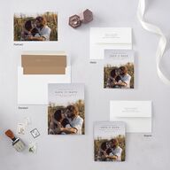 Bohemian Garden Save the Date Petite Cards Cream Signature smooth Blank No Standard