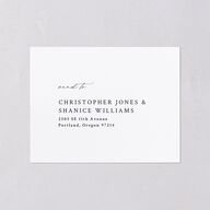 Elevated Minimalist Ampersand All-in-One Wedding Invitations Navy Signature Light Both Recipient and Return Addresses No