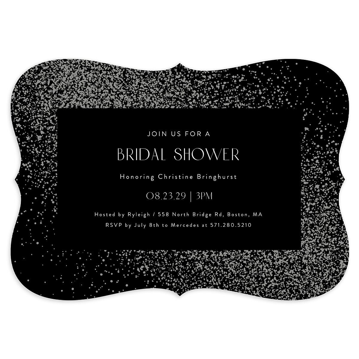 Shimmering Frame Bridal Shower Invitations
