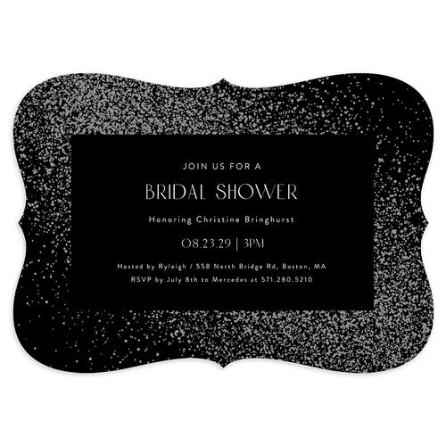 Shimmering Frame Bridal Shower Invitations Licorice Signature Blank