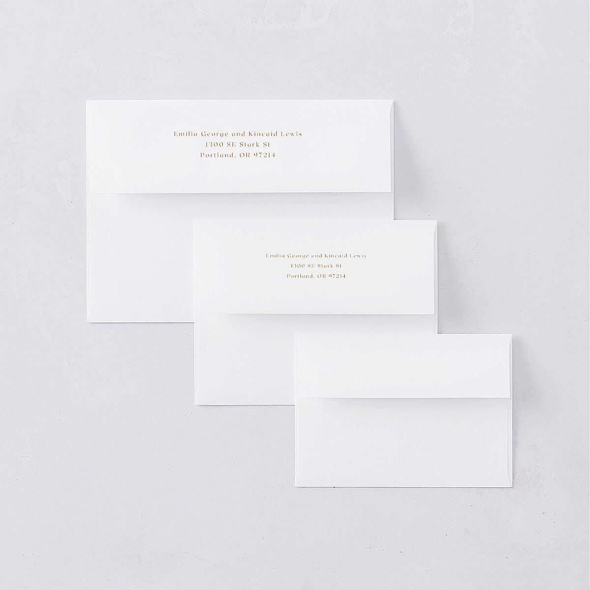 Wild Pansies Save the Date Magnet Envelopes White Rose Gold Both Recipient and Return Addresses Signature Standard