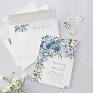 Garden Arch Wedding Invitations Navy Signature Blank No Standard