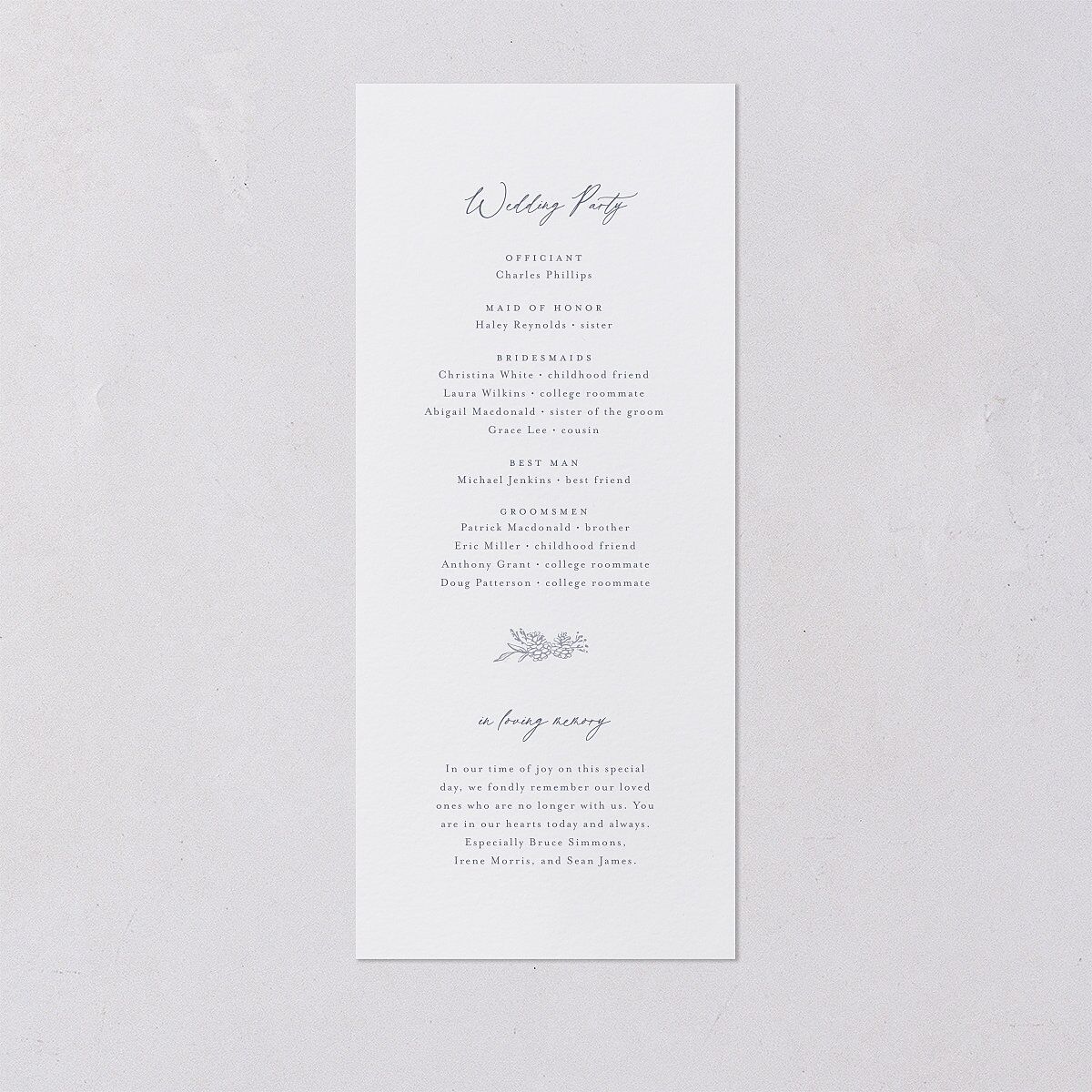Romantic Branches Wedding Programs Dusty Blue Signature