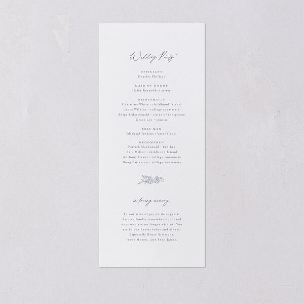 Romantic Branches Wedding Programs Dusty Blue Signature