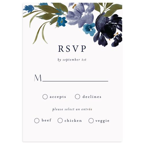 Autumn Romance Wedding Response Cards Navy Signature Standard