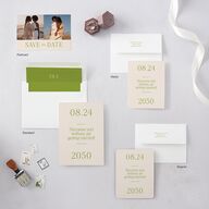 Modern Editorial Wedding Date Save the Date Postcards Meadow