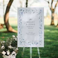 The Night Before Timeless Floral Standard Welcome Sign Large Dusty Blue Standard Indoor Foam Core L Welcome