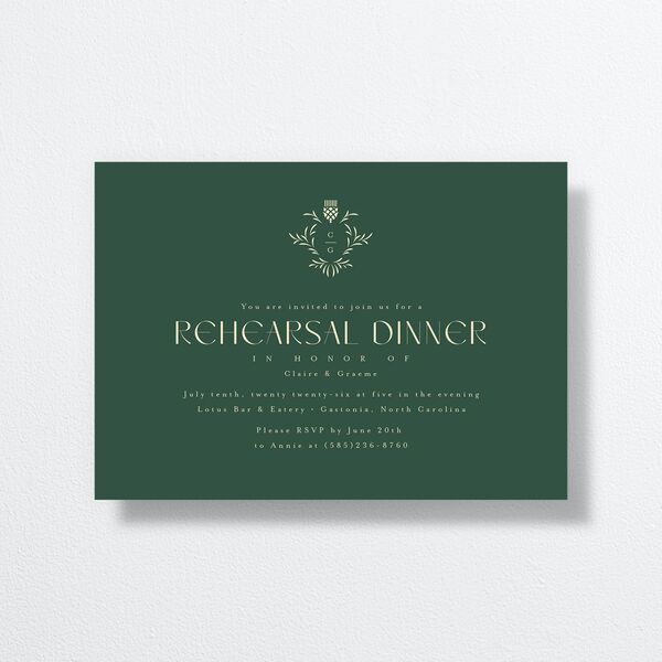Tartan Crest Rehearsal Dinner Invitations Moody Blue Signature