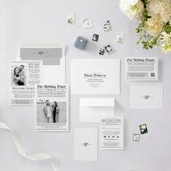 Newspaper Wedding Invitations Pure White Signature Blank No Standard