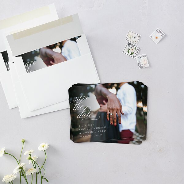 The Union Of Save The Date Magnets Pure White Magnet Paper