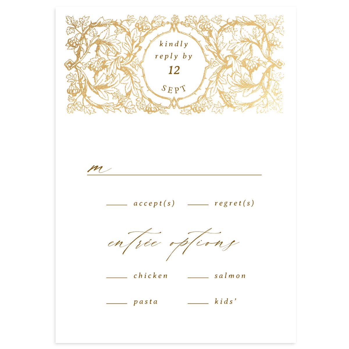 Vintage Toile Foil Wedding Response Cards