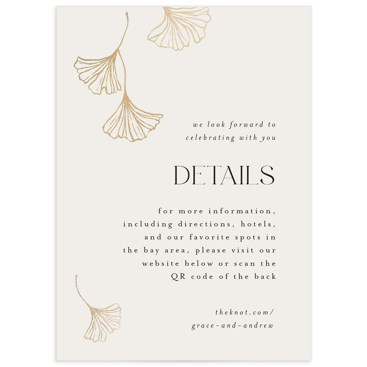 Ginkgo Leaves Wedding Enclosure Cards