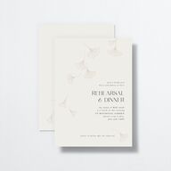 Ginkgo Leaves Rehearsal Dinner Invitations Champagne Signature