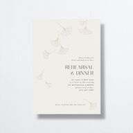 Ginkgo Leaves Rehearsal Dinner Invitations Champagne Signature