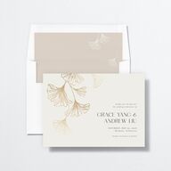 Ginkgo Leaves Save the Date Cards Gold Champagne Signature smooth No