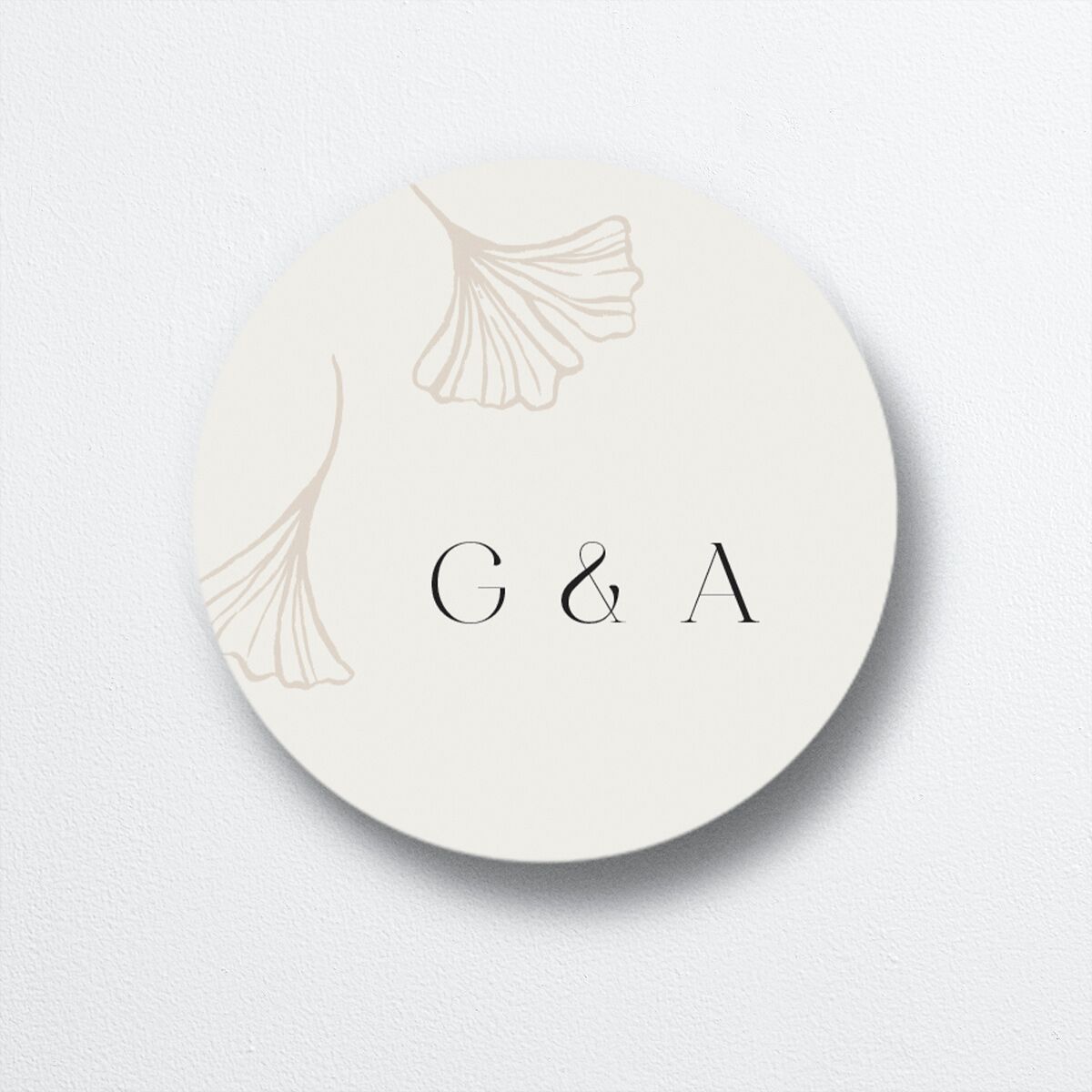 Ginkgo Leaves Wedding Stickers Champagne