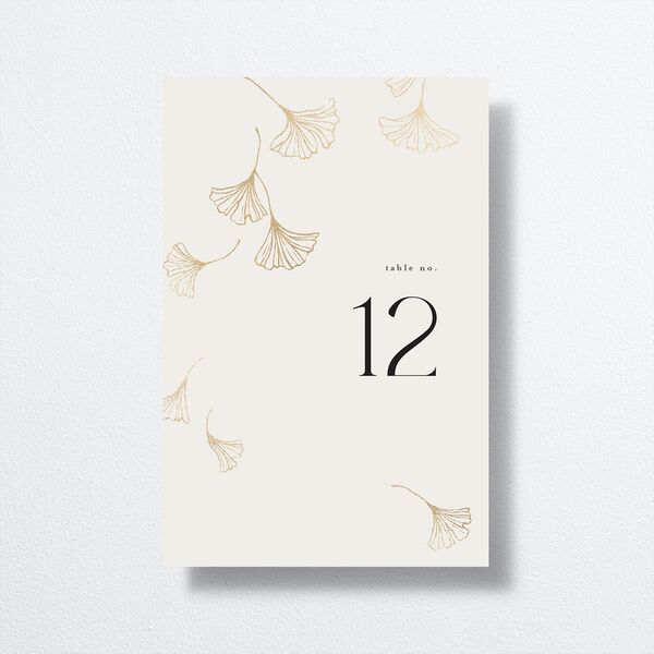 Ginkgo Leaves Table Numbers Gold Champagne Signature