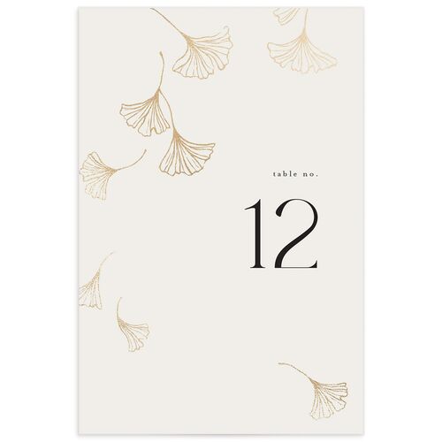 Ginkgo Leaves Table Numbers Gold Champagne Signature