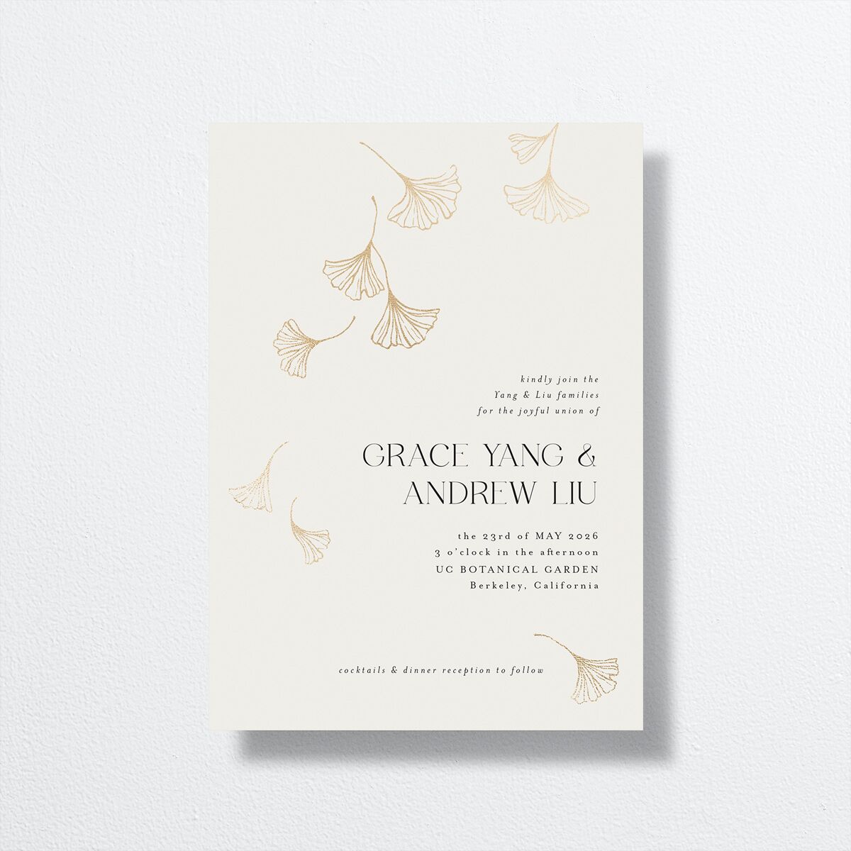 Ginkgo Leaves Wedding Invitations front