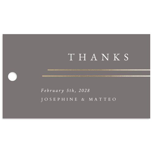 Double Frame Favor Gift Tags Gold Steel Gray Signature