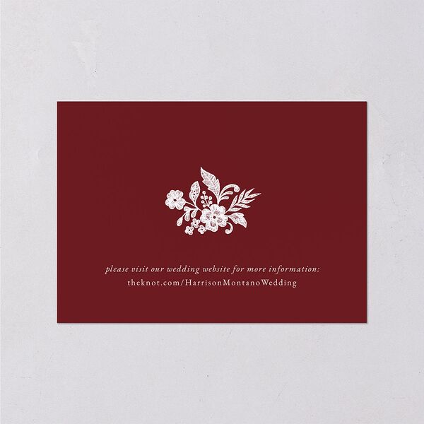 Ornate Lace Wedding Enclosure Cards Maroon Signature