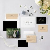 Headline Save the Date Cards Licorice Signature smooth Blank No