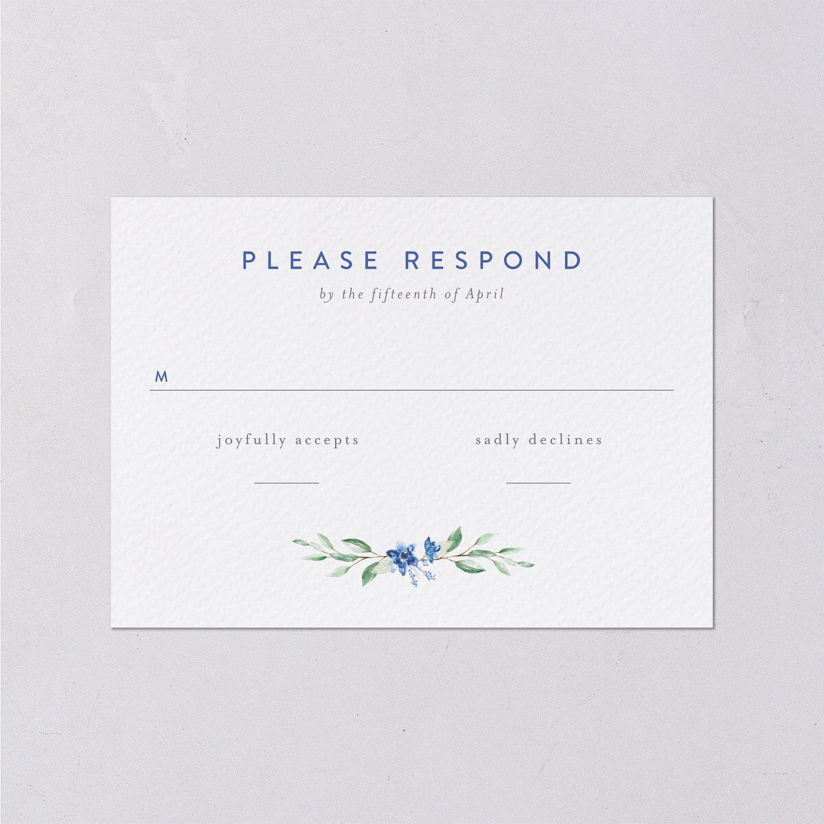 Watercolor Crest Wedding Response Cards Cornflower Signature Standard