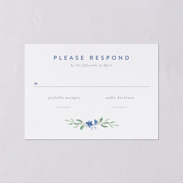 Watercolor Crest Wedding Response Cards Cornflower Signature Standard