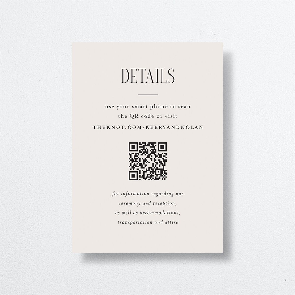 Cosmopolitan Wedding Enclosure Cards Champagne Signature Standard